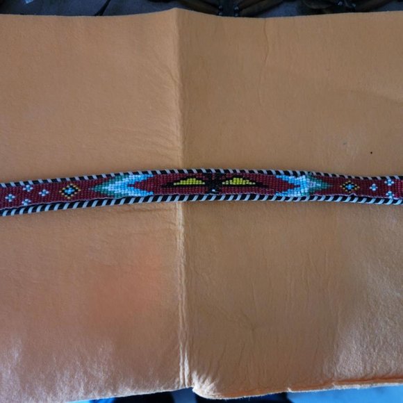Vintage Native American Leather belt with beads - Picture 1 of 5